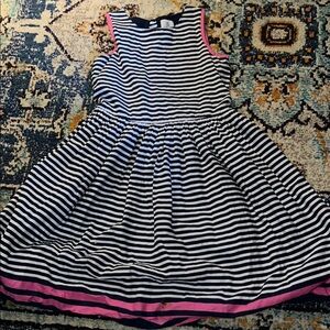 Striped Navy and Pink Kids Dress